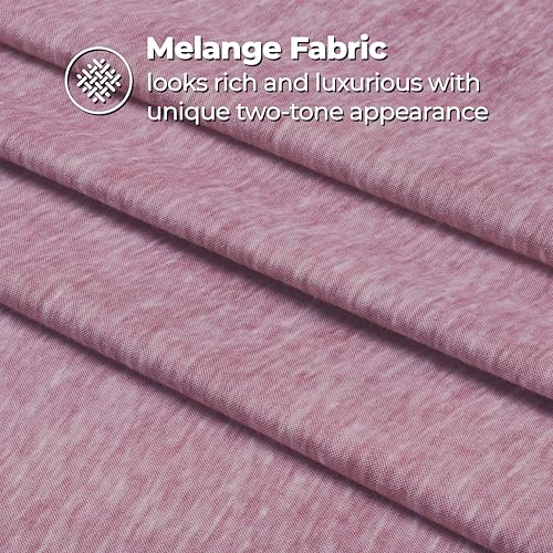 Image of Superior Melange Flannel Cotton Sheet Set, Ultra-Soft Brushed Sheets, Modern, Farmhouse Bedding, Basics, Includes; Flat Sheet, Elastic Deep Pocket Fitted Sheet, Pillowcase, Twin XL, Fig Plum