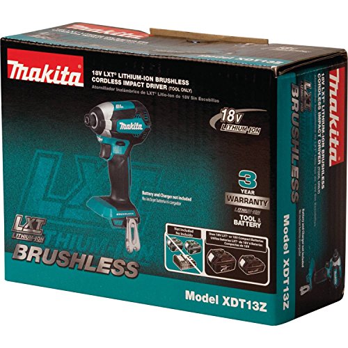 Image of Makita XDT13Z 18V LXT Lithium-Ion Brushless Cordless Impact Driver, Tool Only, Variable Speed (Pack of 4)