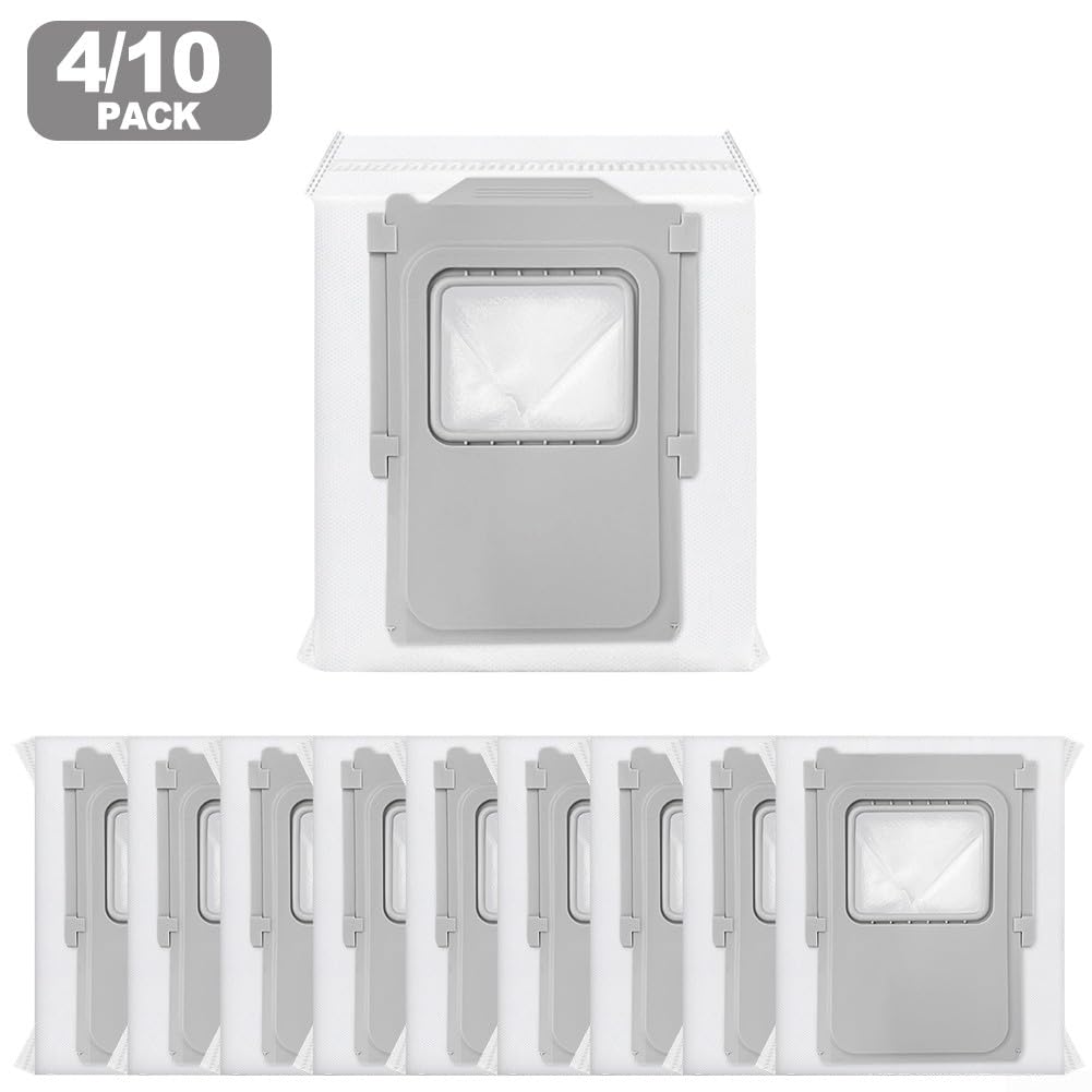 Lot de 10 sacs à poussière pour station de base ROMO - Sacs de rechange à vidange automatique - 3,5 l - Filtre fondu soufflé et non tissé