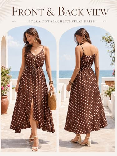 Image of BROVAVE Women's 2026 Summer Casual Boho Sundress Spaghetti Strap Midi Dress