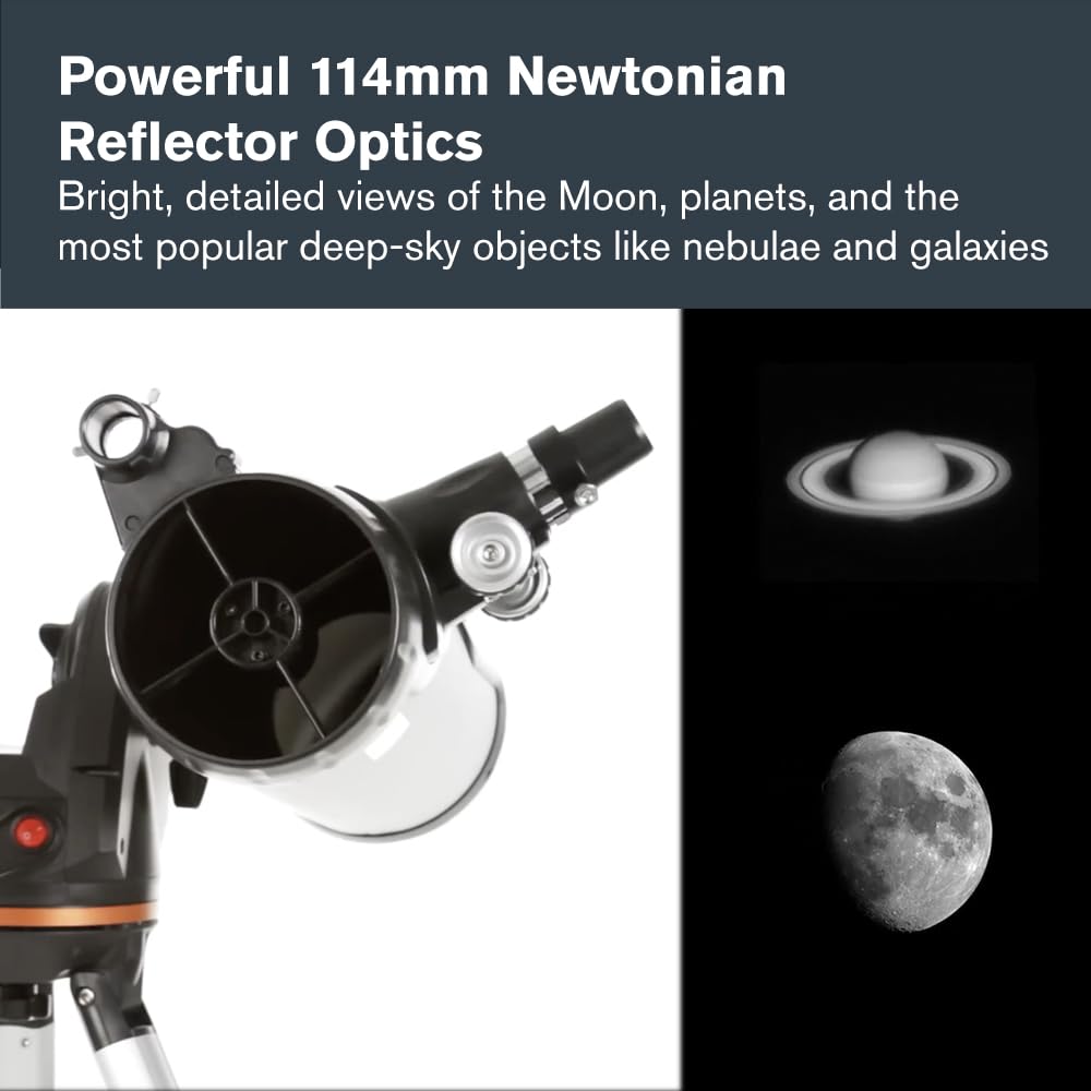 Celestron 31150 LCM 114 Telescopio riflettore newtoniano computerizzato, Argento