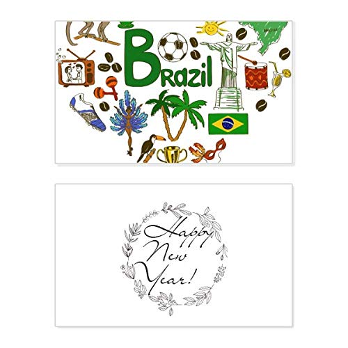 Tarjeta de Año Nuevo de Brasil con diseño Love Heartscap para celebraciones