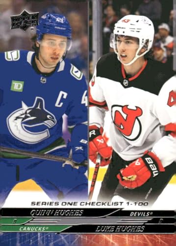 2024-25 Upper Deck Series 1#199 Quinn Hughes/Luke Hughes CL Vancouver/New Jersey Hockey Card - Sportscard Superstore