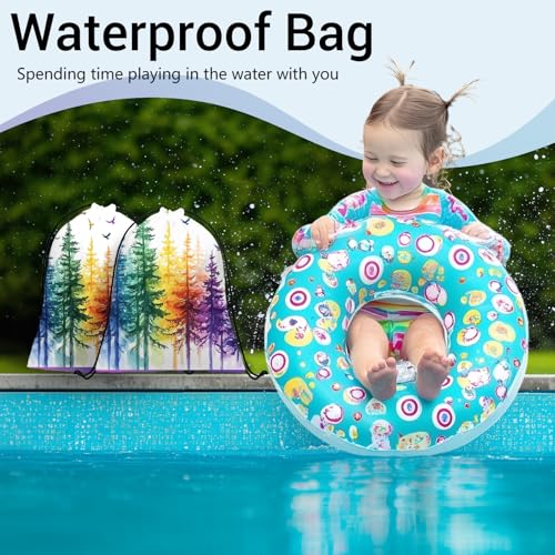 Image of Colorful Trees Gymnastics Drawstring Bag Small Gymnastics Pouch Bag for Gymnasts Dancer Holding