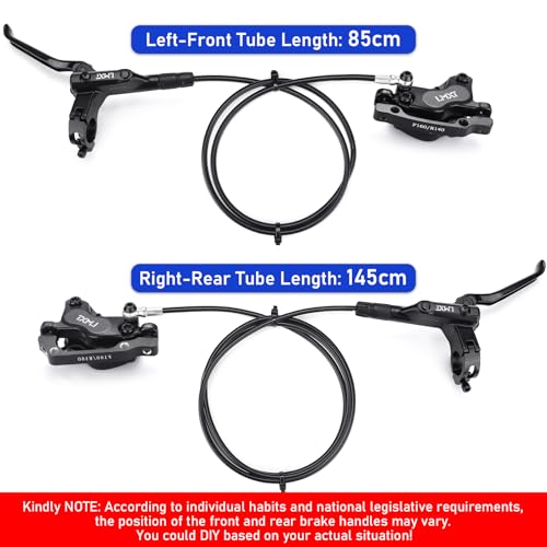 image for TOBWOLF Upgrade Four-Piston MTB Disc Brake Set, Hydraulic Brakes Kit w