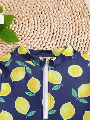 Image of Girls Rash Guard Swimsuit Set UPF 50+ Long Sleeve Two Piece Swimwear Half Zip with Skirt Bottom for Kids 3-10Y