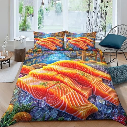 Housse de couette saumon anti-glissement avec grand zip solide lit 260x220