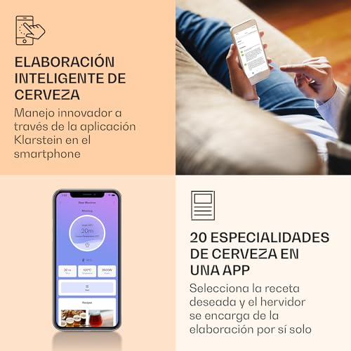 Miniatura 2 de Klarstein Kit Para Hacer Cerveza En Casa, Capacidad De 45l Cerveza Casera Y Artesanal, Kit Cerveza Acero Inoxidable Para Principiantes Y Profesionales 3300w Con Smart App Con Bomba Circulación