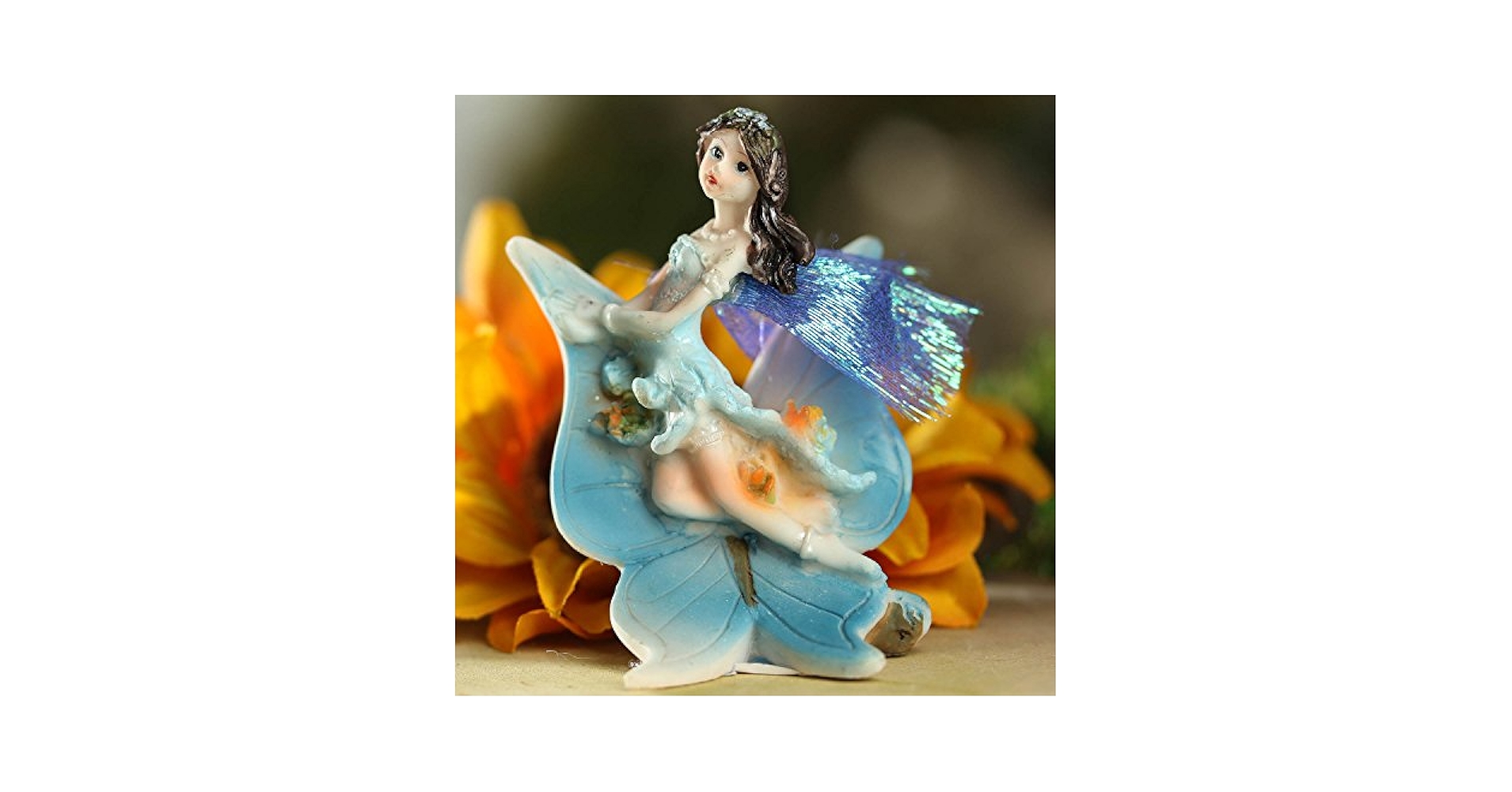 週末限定セール☆妖精の置物 Butterfly Fairies / イギリス製 Amazon.com: Set of 4 Whimsical Soft Blue Butterfly Fairies