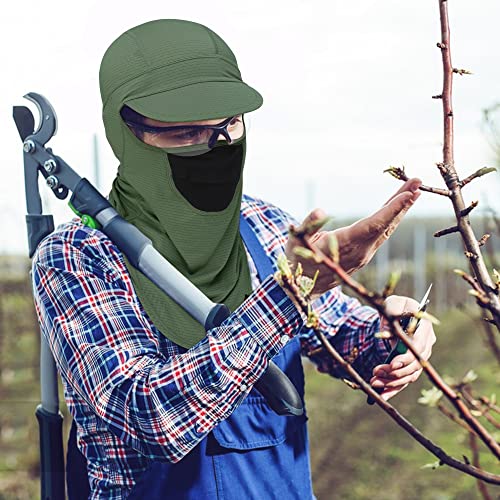 Sunmeci Balaclava Sun Protection Breathable Brim Full Face Mask Cooling Fishing Boating Cycling Sun Mask For Men Women Green #TOP6