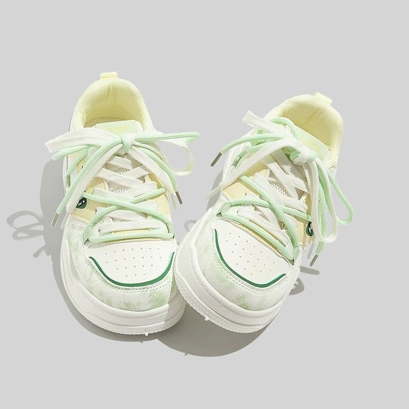 Y2K Shoes Women's Sneakers Dopamine Gradient Green Breathable Mesh Lightweight Sole Comfort Platform US5.5-8
