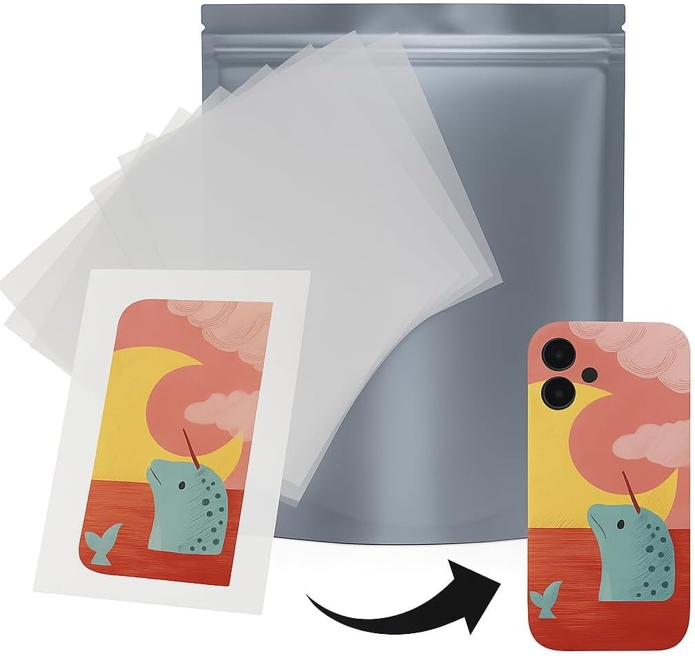 100 Sheets A5 3D Sublimation Heat Transfer Film – Printable Transfer Sheets for Mobile Phone Case Heat Press