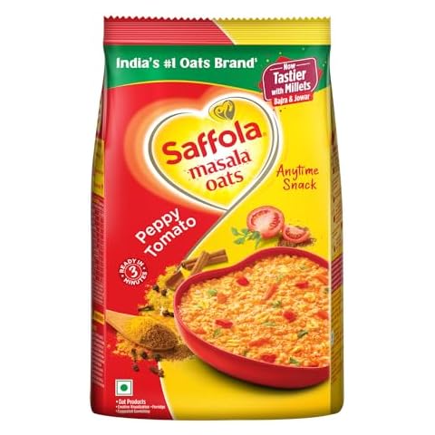 Saffola Masala Oats Peppy Tomato 500 grams (17.63 oz) - Vegetarian Cover