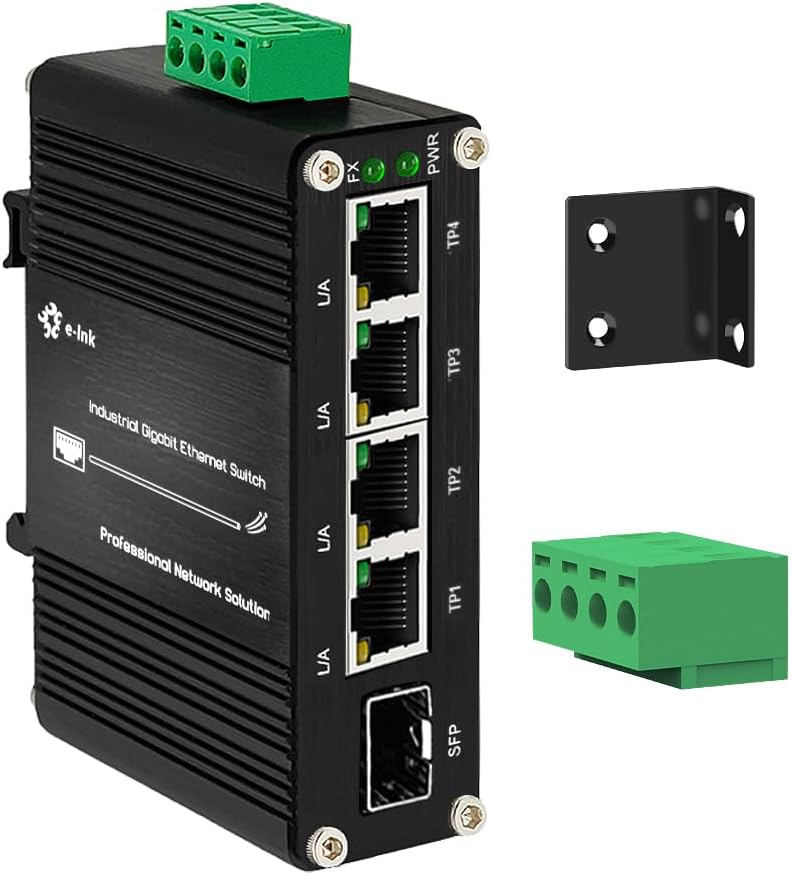 Mini Industrial 4 Gigabit Ethernet Switch with 1SFP