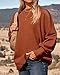 PRETTYGARDEN Women's Oversized Sweater 2025 Casual Fall Outfits Crewneck Long Sleeve Side Slit Chunky Knit Pullover Tops(Caramel,Large)