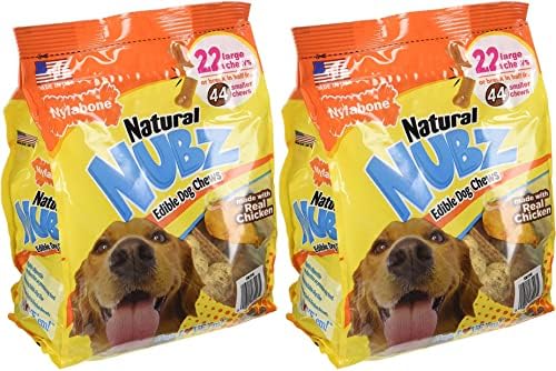 (pack of 2) Nylabone Natural Nubz Edible Dog Chews 22ct. (2.6lb/bag) -Total 5.2lb (Limited Edition)