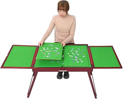 Miniatura 6 de Mesa de rompecabezas de madera para adultos y niños, mesa plegable de almacenamiento, 1000 piezas, tablero portátil para juegos, regalo para