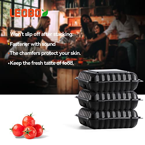 Leobox To Go Containers, 55 Pack 34 Oz Bpa Free Biodegradable Meal Prep Container 3 Compartment Clamshell Take Out Containers #TOP3