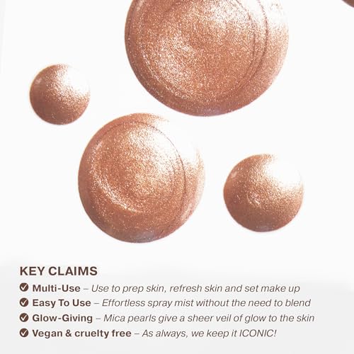 ICONIC LONDON Prep-Set-Glow | Hydrating + Setting + Glowing Spray, 3-in-1 Formula for a Dewy, Radiant Finish