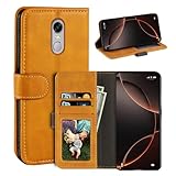 UOGNADGD Leder-Flip-Hülle Kompatibel mit Bluboo Maya Max Geldbörsen-Hülle mit Kartenfächern, Magnetverschluss, Kickstand, RFID Stoßfest (Hellbraun)