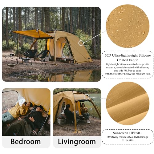 Carpa camping 4 estaciones 2 personas windhike impermeable miniatura 4