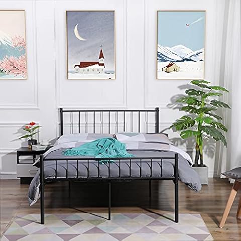 FURNITABLE Small Double Metal Bed Frame Cover