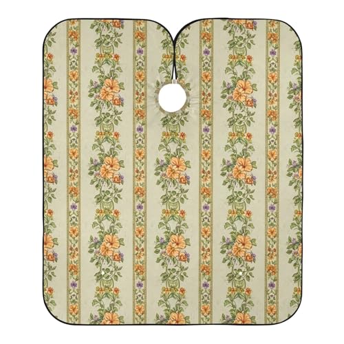 Capa de Barbería para Hombres con Diseño Floral y Rayas miniatura 2