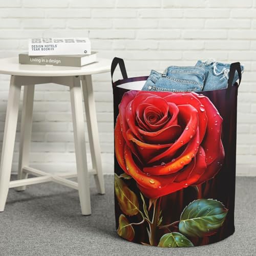 Panier à linge pliable imperméable Red Rose Art grand bac taille M - 2