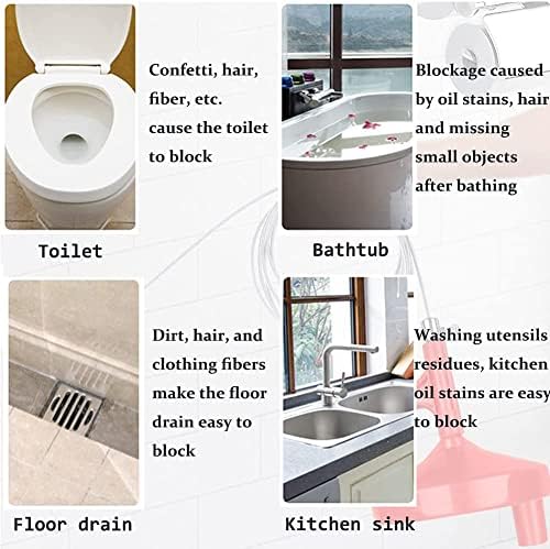Drain Snake Unblocker Tools, 7m Plumbing Auger Heavy Duty with Storage Drum, Hair Clog Remover for Sink/Toilet/Drain/Pipe/Kitchen, Pro & Neat Unblock by Yourself