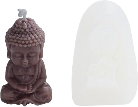3D Buddha Buddha Silicone Candle Mold, Mini Buddha Statue Silicone Moulds, Handmade Plaster Craft Candle Making Molds, DIY Craft Mould for Plaster Candle Soap