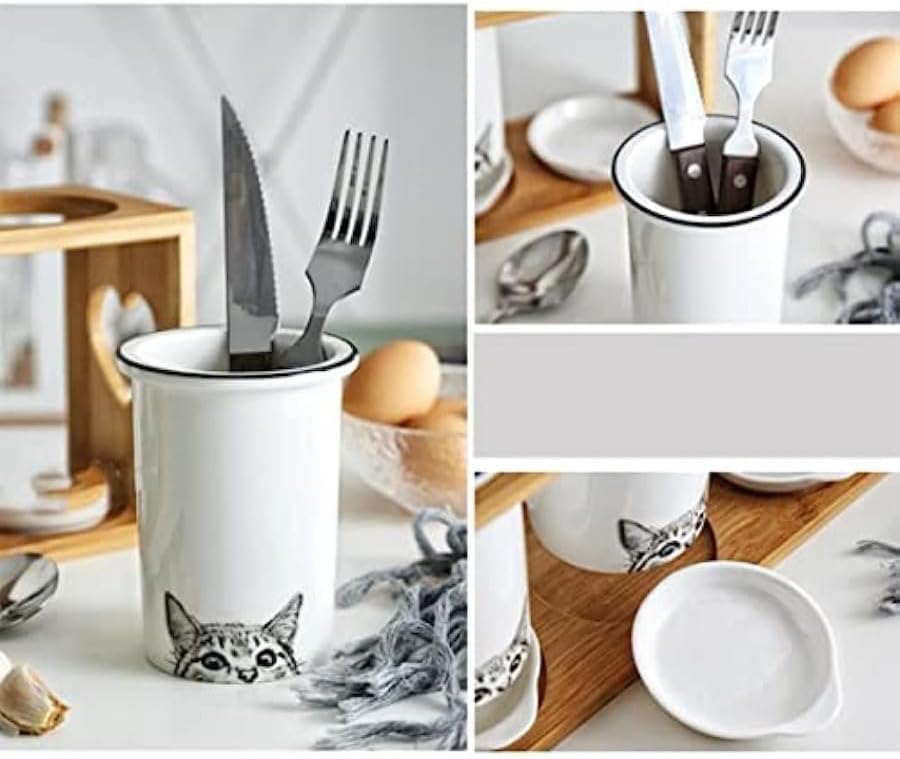 Chopstick holder, stylish, chopstick drainer, chopsticks, fork, drainer, kitchen chopstick holder, tool holder, kitchen, cutlery, stand, chopstick storage tube, kitchen supplies, ceramic, natural woo