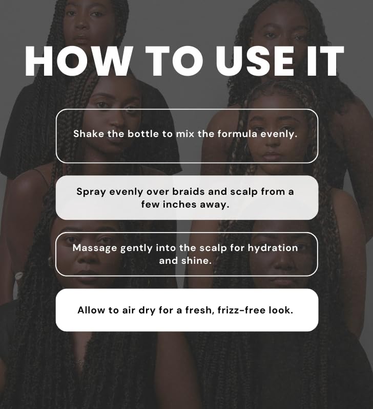 EBIN NEW YORK 3x Braid Formula Refreshing Fine Mist - Lightweight Hydrating Hair Spray with Shine, Odor Control, and Invigorating Scents for Braids, Locs, Styles bundle –Gift Set (3 Items)