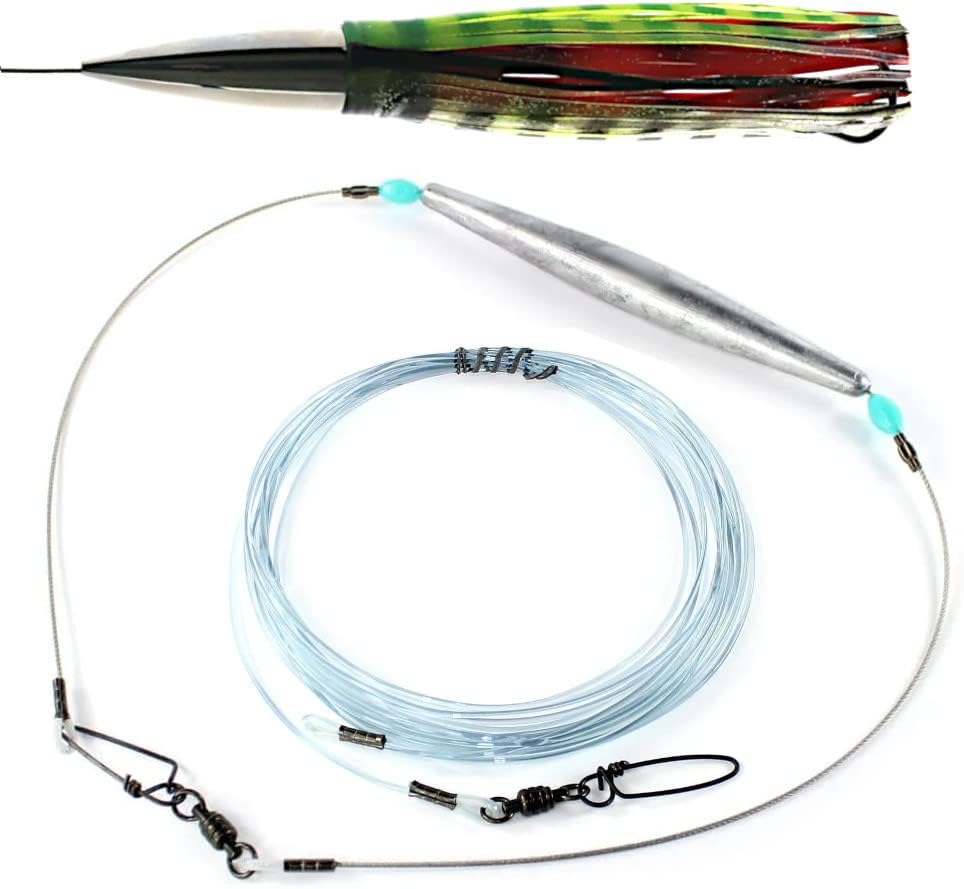 Wahoo Trolling Lure Kits with Weight and Shock Leader | High Speed or Slow Troll