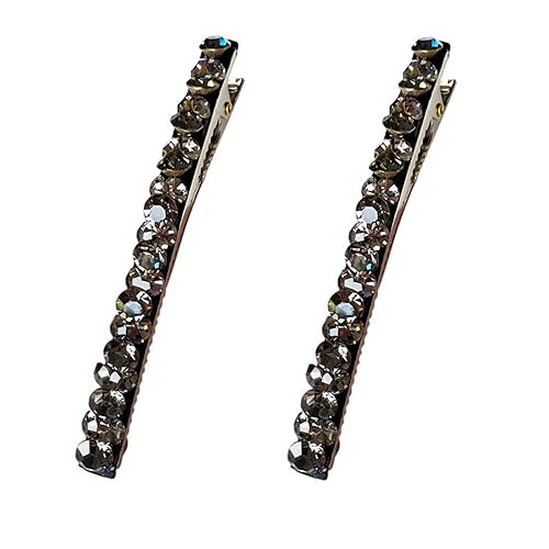 Miniatura 4 de Vpang 2 pinzas para el cabello con diamantes de imitación brillantes, pinza de cocodrilo, accesorios para el cabello para mujeres y niñas (blanco)