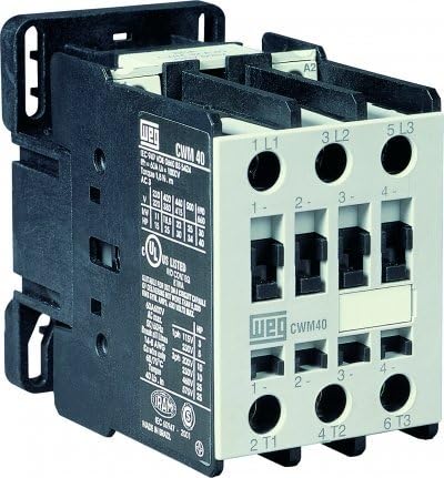 WEG Electric CWM40-00-30V18, 3-Pole, 40 Amps, 110-120VAC Coil, IEC Contactor