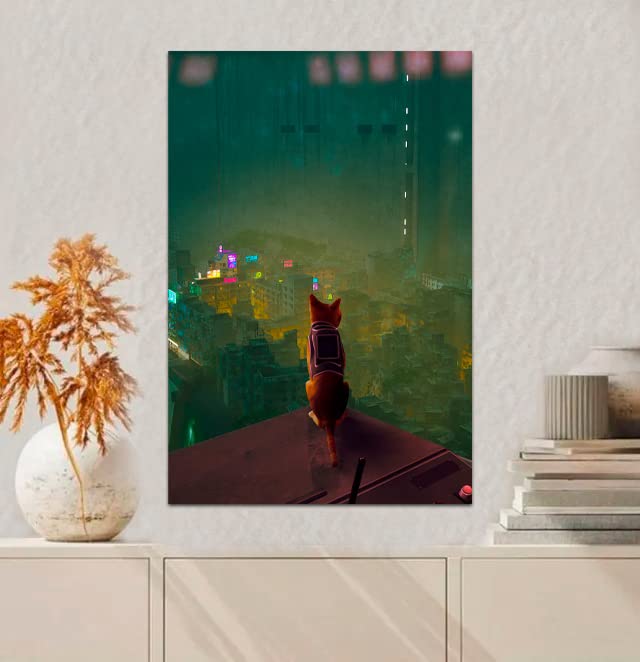 Video game cat poster, Adventure game posters, Canvas prints, Room wall decor for bedroom, Living room decor aesthetic