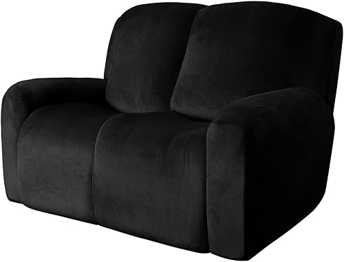 Easy-Going Funda de terciopelo para sofá biplaza reclinable, funda elástica para sofá reclinable de 2 cojines, suave y lavable, protector de muebles