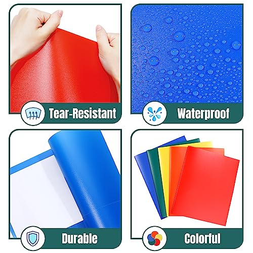 GNL Plastic Folders with Pockets, Pack of 5, Colored Heavy Duty 2 Pocket File Folders Letter Size, Pocket Folders for School, Home, and Office - Thumbnail 4
