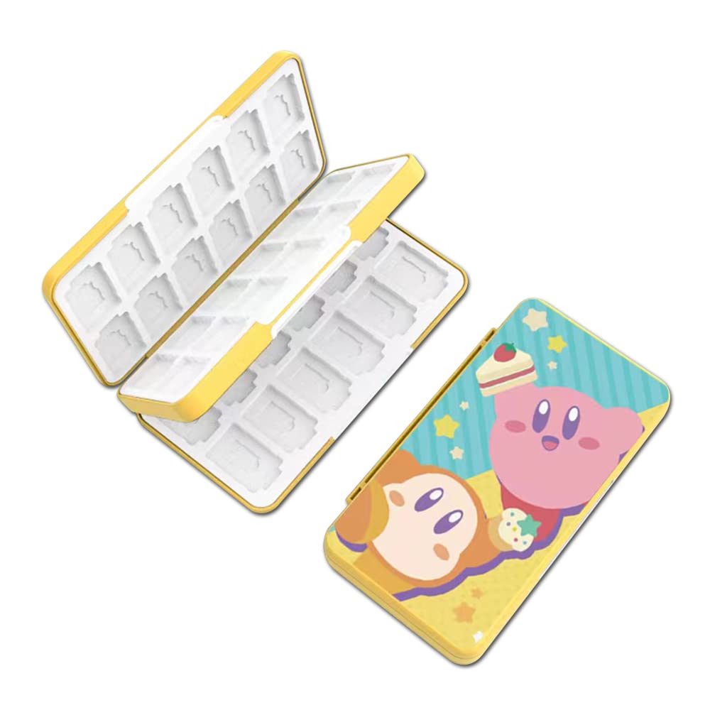 PERFECTSIGHT 48 Switch Game Card Case for Nintendo Switch OLED, Switch Lite, Cute 48 Game Holder Cartridge Case for Game Cards and SD Cards, Kawaii Portable Compact Storage Case Box, Kirby Waddle Dee