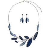 Mycitta Vintage Chunky Statement Jewelry Set Retro Leaf Floral Geometric Bohemian Boho Bib Necklace Earring Set Fashion Costume Jewelry for Women Girls Wedding Party Prom Unique Gift