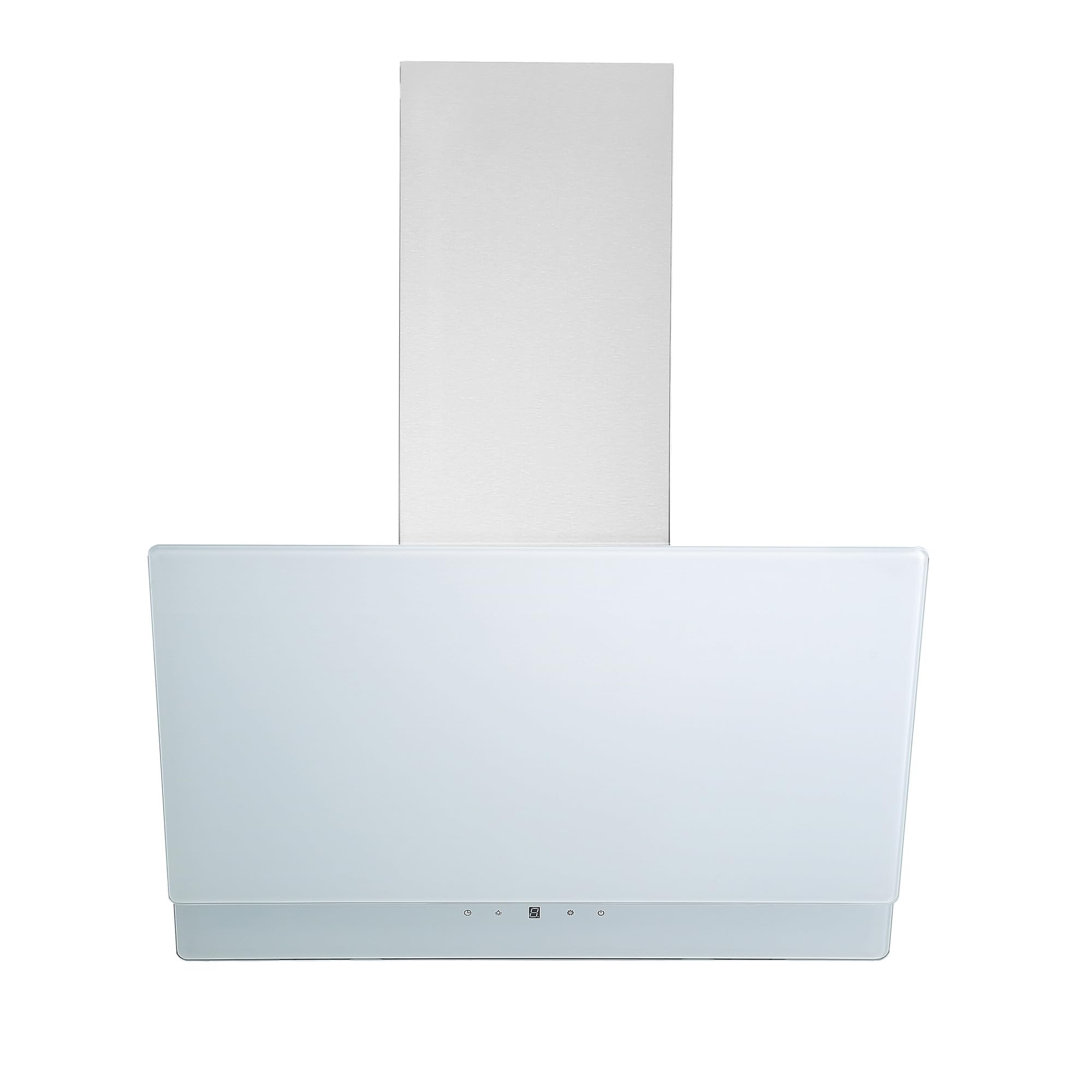Respekta Dunstabzugshaube kopffrei/Haube schräg 60 cm/Edelstahlgehäuse mit Glasschirm in Weiß/Abluft - und Umluftfunktion / CH77060WA / A / 53–66 dB