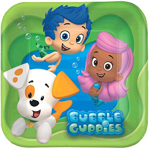 American Greetings Bubble Guppies 7 Square Plate (8-Pack)