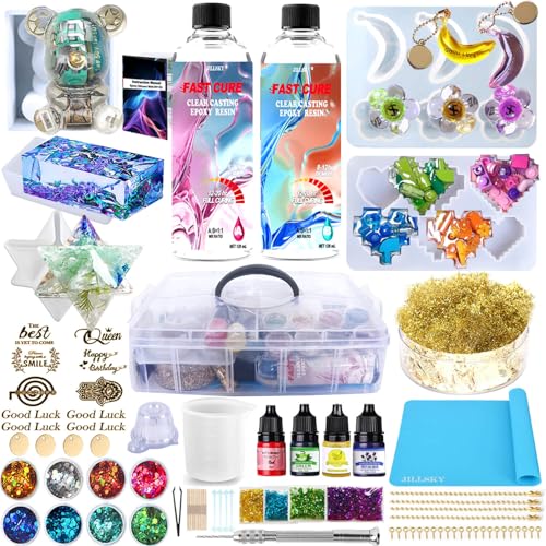 Epoxy Resin Kits and Molds Complete Set, 16oz Epoxy Resin for Jew...