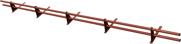 Parotec PARE-NEIGE Kit Tubulaire Complet 3,0 m (300 cm) - Pour bac acier, bitume & shingles – pare-neige/système antineige - 2 tubes, 5 supports - 10 couleurs - RAL 8004 Rouge tuile (terre cuite) - 3