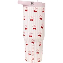 HydroJug Sport - Stainless Steel Tumbler with Straw, Vacuum Insulated, 32oz Leakproof Water Bottle, Ergonomic Design, Reusable, Dishwasher Safe, Rubber Base, Durable for Gym or Outdoors, Sweet Cherry