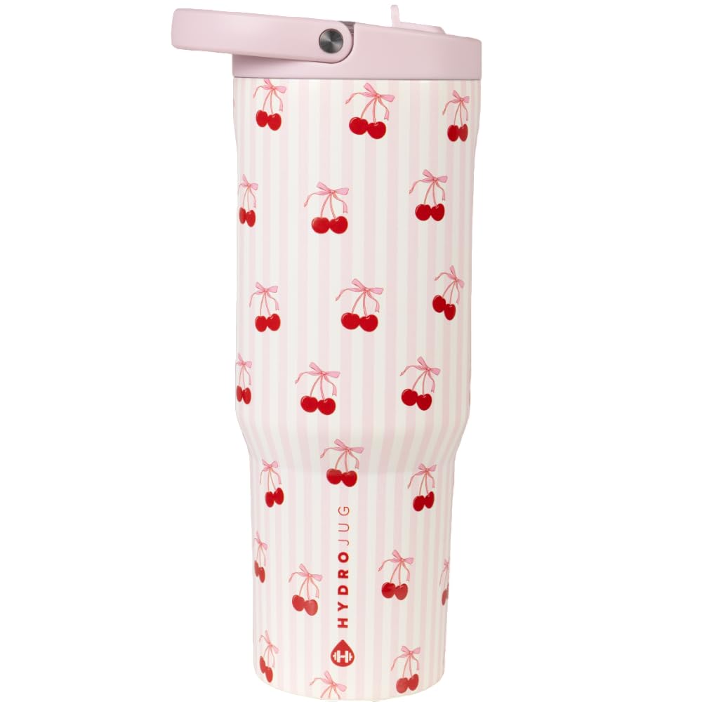 HydroJug Sport - Stainless Steel Tumbler with Straw, Vacuum Insulated, 32oz Leakproof Water Bottle, Ergonomic Design, Reusable, Dishwasher Safe,