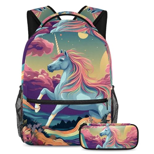 Sac d'école licorne ergonomique pour soulager le dos des étudiants et ados
