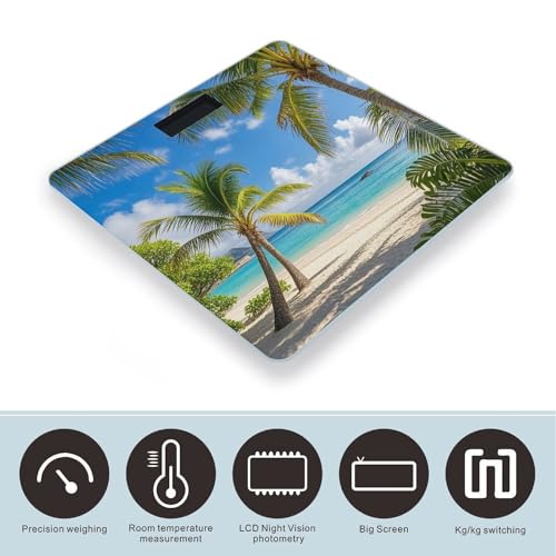Báscula digital para baño Tropical Palm Tree Hawaii Beach miniatura 3