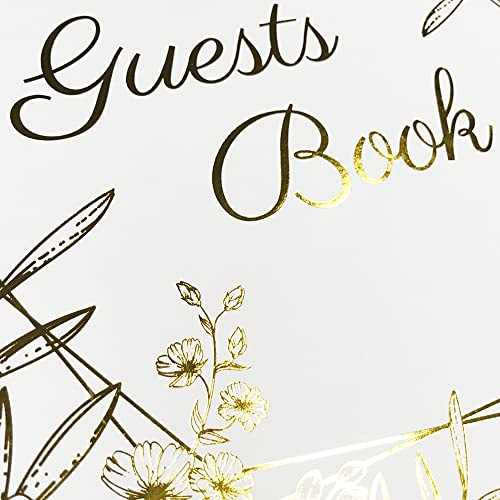 Livre d'or de mariage papier blanc épais anti-bavure bords dorés
