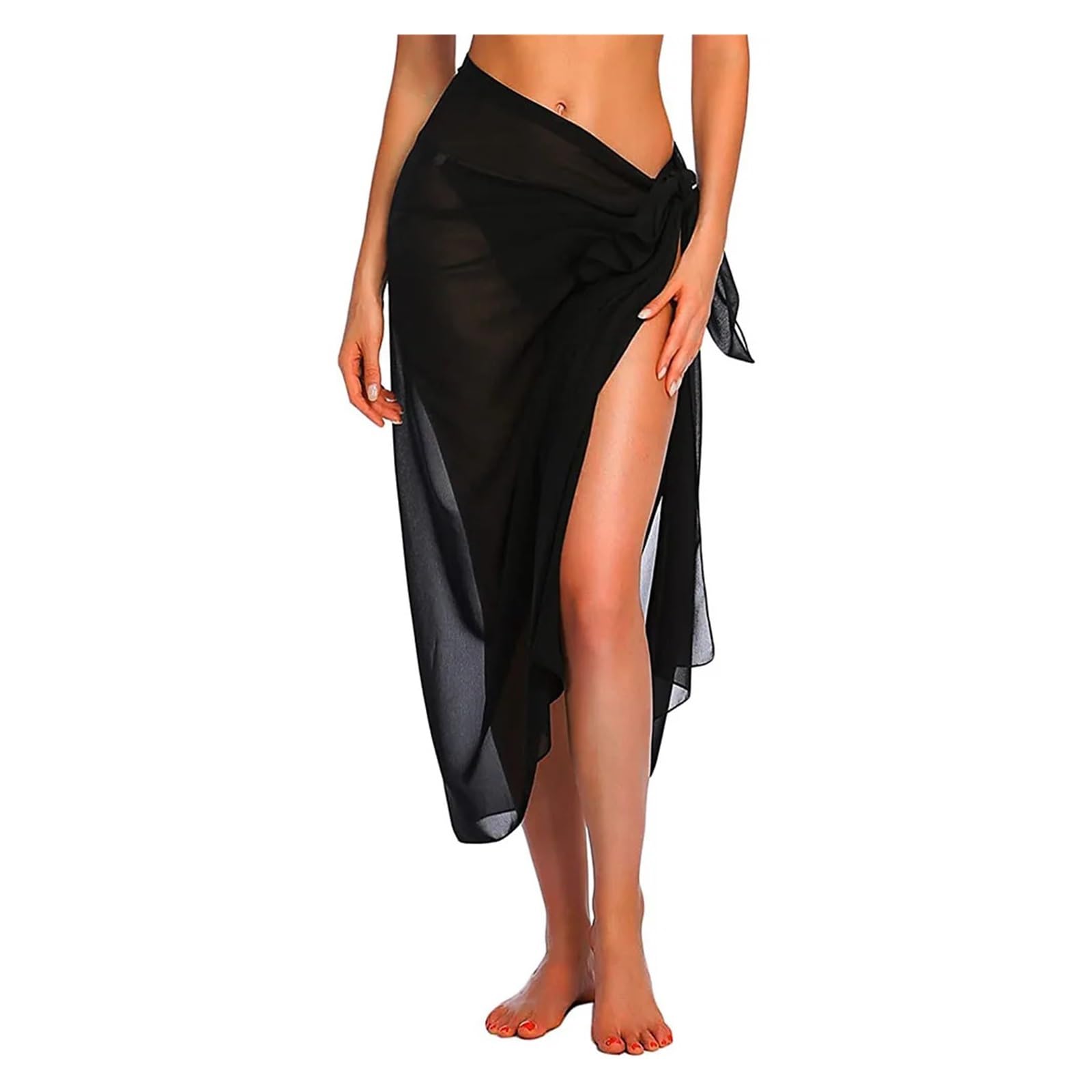 Falda Corta Larga De Playa for Mujer | Pareo Traje de baño Encubrimientos Verano Bikini Wrap Bufanda transparente for encubrimientos de trajes de baño